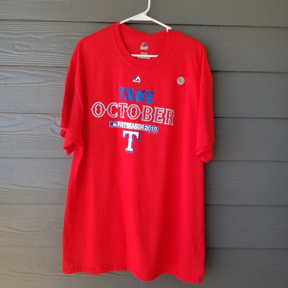 Majestic Other - TX Rangers 2015 tee shirt XL NWT